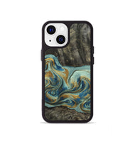 iPhone 13 mini Wood Phone Case - Oren (Teal & Gold, 815309)
