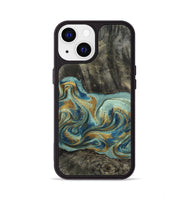 iPhone 13 Wood Phone Case - Oren (Teal & Gold, 815309)