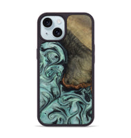 iPhone 15 Wood Phone Case - Enzo (Green, 815344)