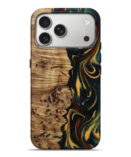 iPhone 17 Pro Max Wood Live Edge Phone Case - Darla (Green, 815478)