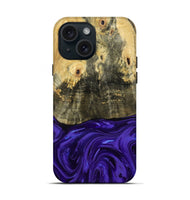 iPhone 15 Wood Live Edge Phone Case - Donavan (Purple, 815486)
