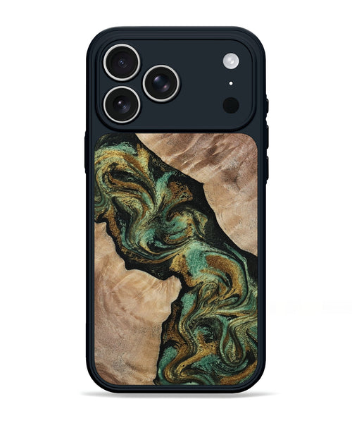 iPhone 17 Pro Max Wood Phone Case - Deron (Green, 815658)