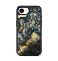 iPhone 16e Wood Phone Case - Ingrid (Teal & Gold, 815814)