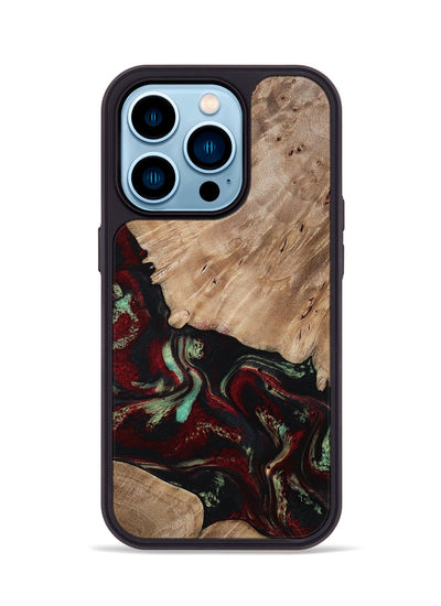 iPhone 14 Pro Wood Phone Case - Trey (Red, 815820)