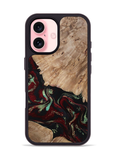 iPhone 16 Wood Phone Case - Trey (Red, 815820)