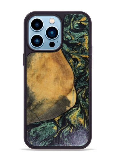 iPhone 14 Pro Max Wood Phone Case - Karsyn (Green, 816071)