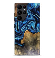 Galaxy S22 Ultra Wood Live Edge Phone Case - Brandy (Blue, 816126)