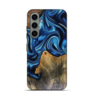 Galaxy S24 Wood Live Edge Phone Case - Brandy (Blue, 816126)