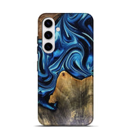 Galaxy S25 Wood Live Edge Phone Case - Brandy (Blue, 816126)