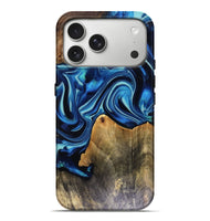 iPhone 17 Pro Max Wood Live Edge Phone Case - Brandy (Blue, 816126)