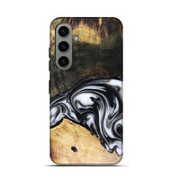 Galaxy S24 Wood Live Edge Phone Case - Flora (Black & White, 816136)