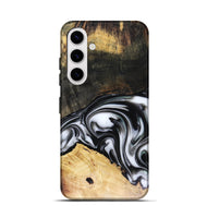 Galaxy S25 Wood Live Edge Phone Case - Flora (Black & White, 816136)
