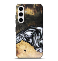 Galaxy S25 Plus Wood Live Edge Phone Case - Flora (Black & White, 816136)