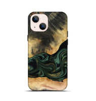 iPhone 13 mini Wood Live Edge Phone Case - Ahmir (Green, 816140)