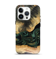 iPhone 15 Pro Wood Live Edge Phone Case - Ahmir (Green, 816140)