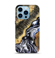 iPhone 14 Pro Wood Live Edge Phone Case - Kassie (Black & White, 816141)