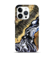 iPhone 15 Pro Wood Live Edge Phone Case - Kassie (Black & White, 816141)