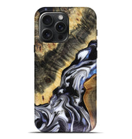 iPhone 16 Pro Max Wood Live Edge Phone Case - Kassie (Black & White, 816141)