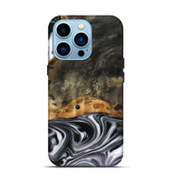 iPhone 14 Pro Wood Live Edge Phone Case - Kayson (Black & White, 816143)