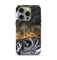 iPhone 16 Pro Wood Live Edge Phone Case - Kayson (Black & White, 816143)