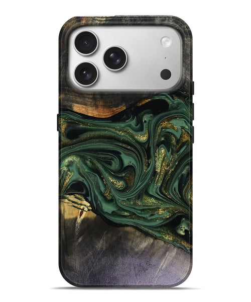 iPhone 17 Pro Max Wood Live Edge Phone Case - Murphy (Green, 816146)