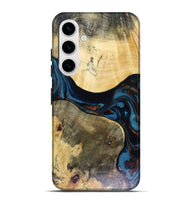 Galaxy S25 Plus Wood Live Edge Phone Case - Melinda (Teal & Gold, 816148)