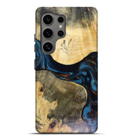 Galaxy S25 Ultra Wood Live Edge Phone Case - Melinda (Teal & Gold, 816148)
