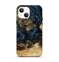 iPhone 13 Wood Live Edge Phone Case - Durward (Teal & Gold, 816166)