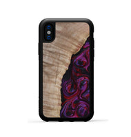 iPhone Xs Wood Phone Case - Effie (Red, 817702)