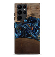 Galaxy S22 Ultra Wood Live Edge Phone Case - Colin (Teal & Gold, 817846)