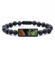Lava Bead Wood Bracelet - Dahlia (Green, 818846)