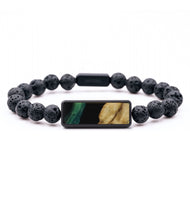 Lava Bead Wood Bracelet - Ian (Green, 818849)