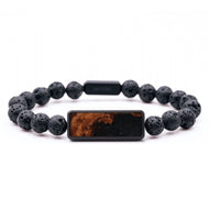 Lava Bead Wood Bracelet - August (Wood Burl, 819146)