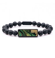 Lava Bead Wood Bracelet - Sophie (Green, 819150)