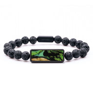 Lava Bead Wood Bracelet - Tanya (Green, 819152)