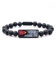 Lava Bead Wood Bracelet - Aidan (Black & White, 819161)