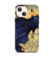 iPhone 14 Wood Live Edge Phone Case - Cathryn (Blue, 819322)