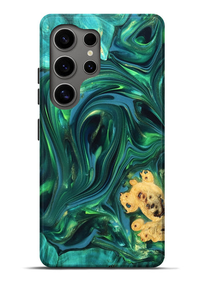 Galaxy S25 Ultra Wood Live Edge Phone Case - Ermias (Green, 819769)