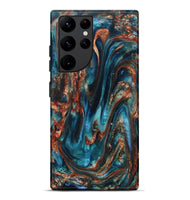 Galaxy S22 Ultra ResinArt Live Edge Phone Case - Abby (Teal & Gold, 819794)