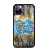 iPhone 11 Pro Max Wood Phone Case - Tonja (Teal & Gold, 819811)