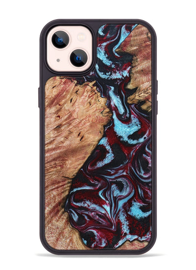 iPhone 14 Plus Wood Phone Case - Marco (Red, 819898)