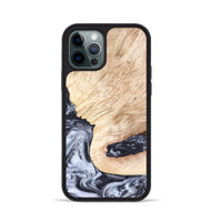 iPhone 12 Pro Wood Phone Case - Elton (Black & White, 819903)
