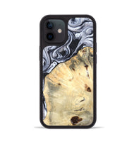 iPhone 12 Wood Phone Case - Amirah (Black & White, 819906)