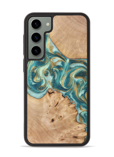 Galaxy S23 Plus Wood Phone Case - Amiah (Teal & Gold, 819908)