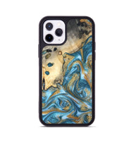 iPhone 11 Pro Wood Phone Case - Tamiko (Teal & Gold, 819924)