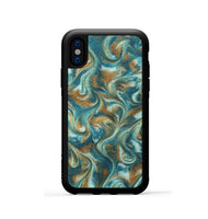 iPhone Xs ResinArt Phone Case - Cora (Teal & Gold, 819925)