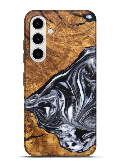 Galaxy S25 Plus Wood Live Edge Phone Case - Zola (Black & White, 819976)