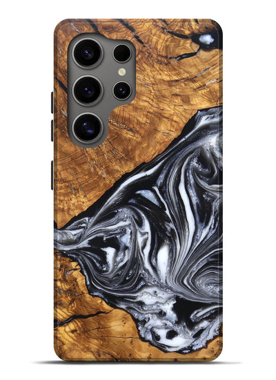 Galaxy S25 Ultra Wood Live Edge Phone Case - Zola (Black & White, 819976)