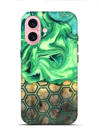iPhone 16 Wood Live Edge Phone Case - Onyx (Neon, 819977)
