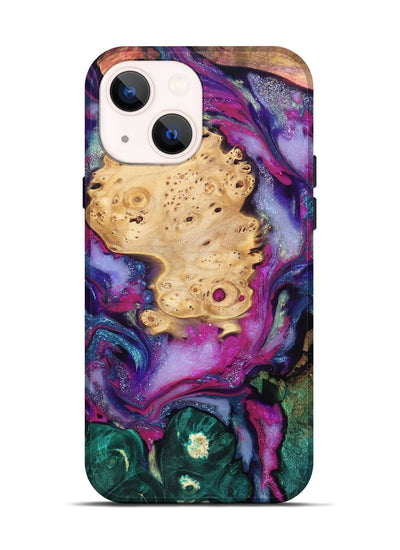 iPhone 14 Wood Live Edge Phone Case - Kai (Purple, 819979)